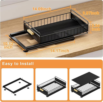 Under Sink Organizer, 2 Packs Under Sink Organizers and Storage, Slide Out Pull - Image 3