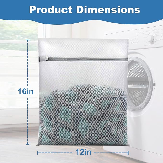 Laundry Bags Mesh Wash Bags for Delicates, Upgraded Honeycomb & Fine Mesh - Image 4