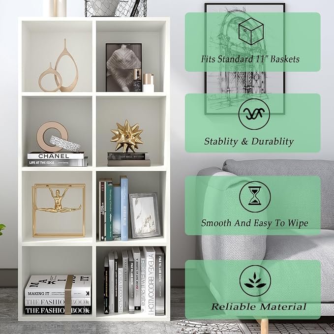 8-Cube Storage Shelf Bookcase - Image 7