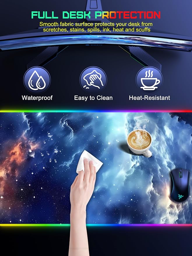 TopMade Wireless Charging Mouse Pad, RGB Gaming Mousepad, 35.4" x 15.8" Extra - Image 7
