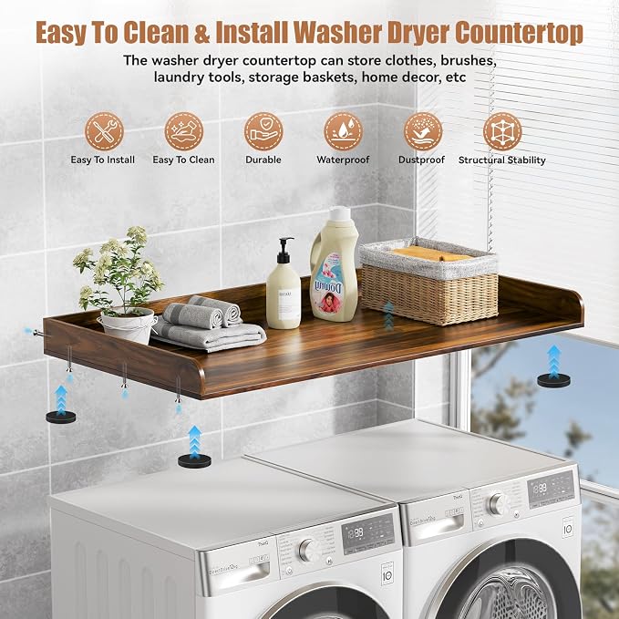 Washer Dryer Countertop, 27.5" D x 54" W Washer and Dryer Topper Covers - Image 5