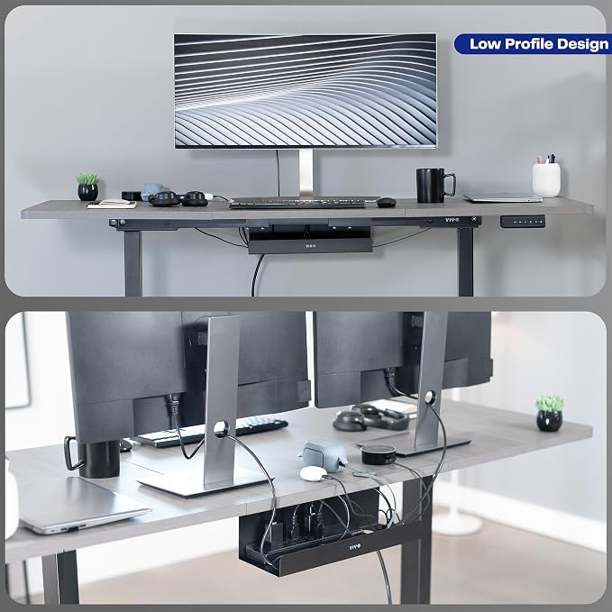 VIVO Under Desk 17 inch Extra Deep Cable Management Tray, Power Strip Holder - Image 8
