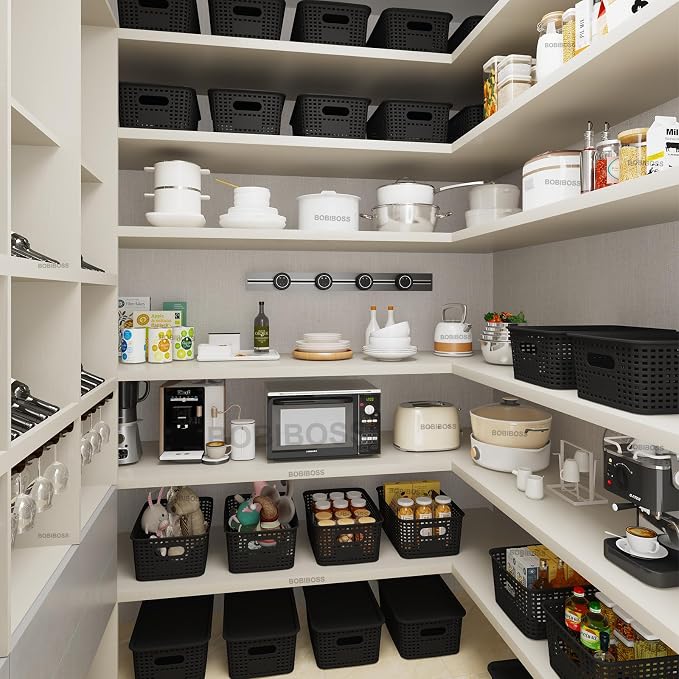 Black Plastic Storage Baskets - Image 2