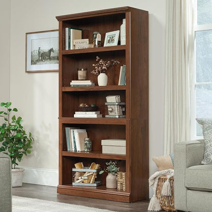 Sauder 5-Shelf Split Bookcase/ Book shelf, Oiled Oak finish - Image 2
