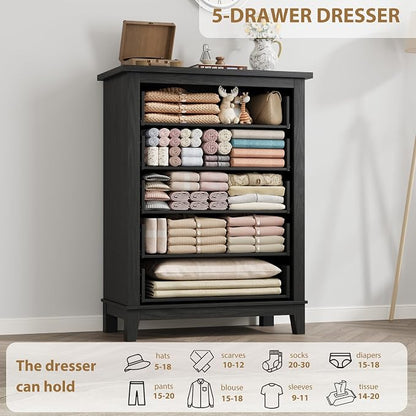 GarveeHome 5 Dresser for Bedroom, 41.3 in Tall Vertical Drawer Dresser - Image 7