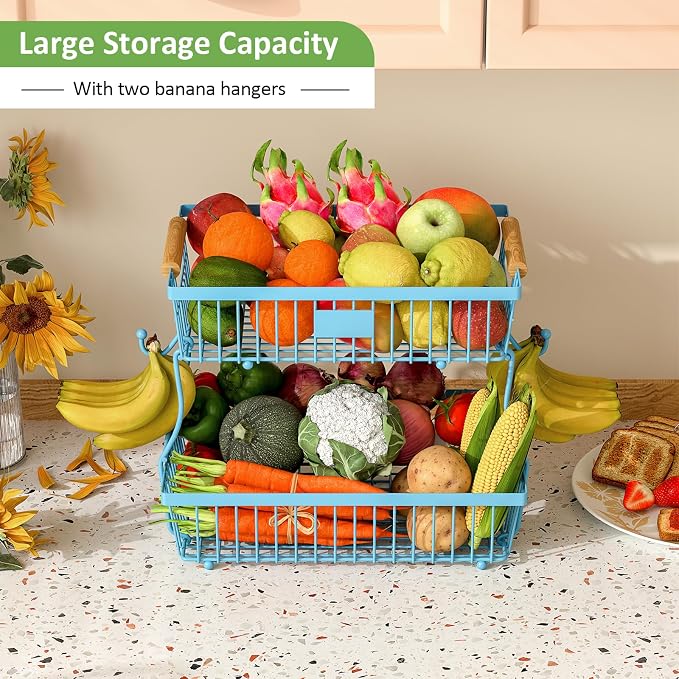 2 Tier Fruit Basket for Kitchen Counter - Image 4