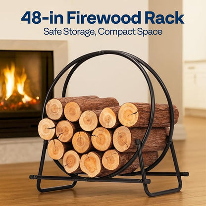 VIVOHOME 48 Inches Firewood Log Rack Hoop - Image 2