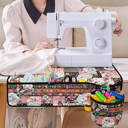 Sewing Machine Mat Sewing Machine Floral Butterfly Patchwork Carrying Pad Non - Image 4