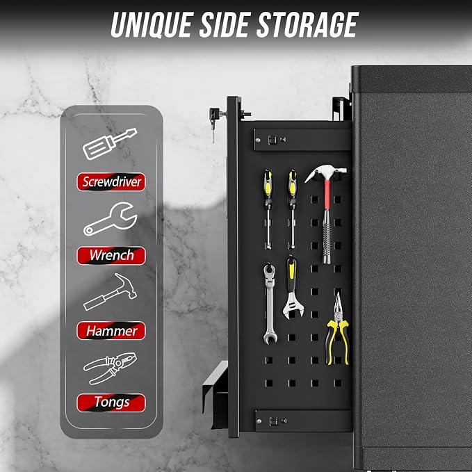 7-Drawer Rolling Tool Chest, Tool Box Lockable Metal Tool Cabinet - Image 4