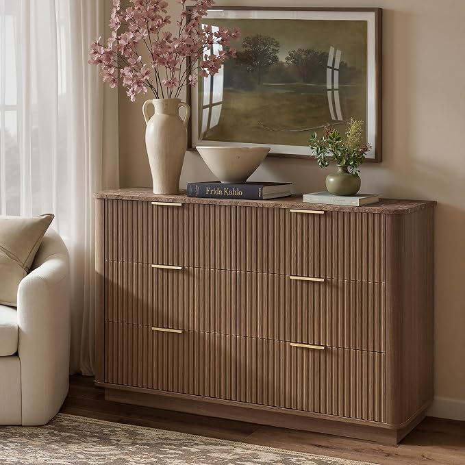 win2win 6 Drawer Dresser, Mid Century Modern Dresser - Image 7