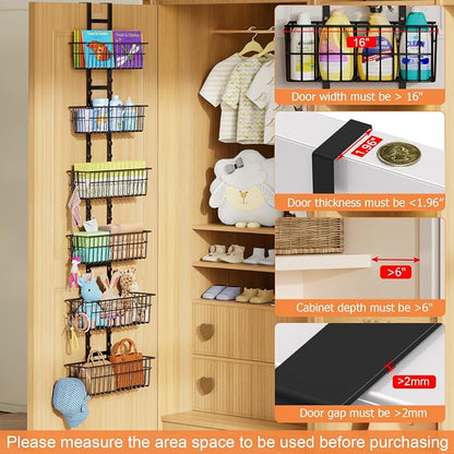 Hongtamoya Over The Door Organizer, Adjustable Hanging Door Organizer - Image 5