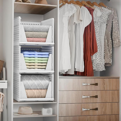 Sorbus 3 Pack Folding Closet Shelf Organizer - Image 3