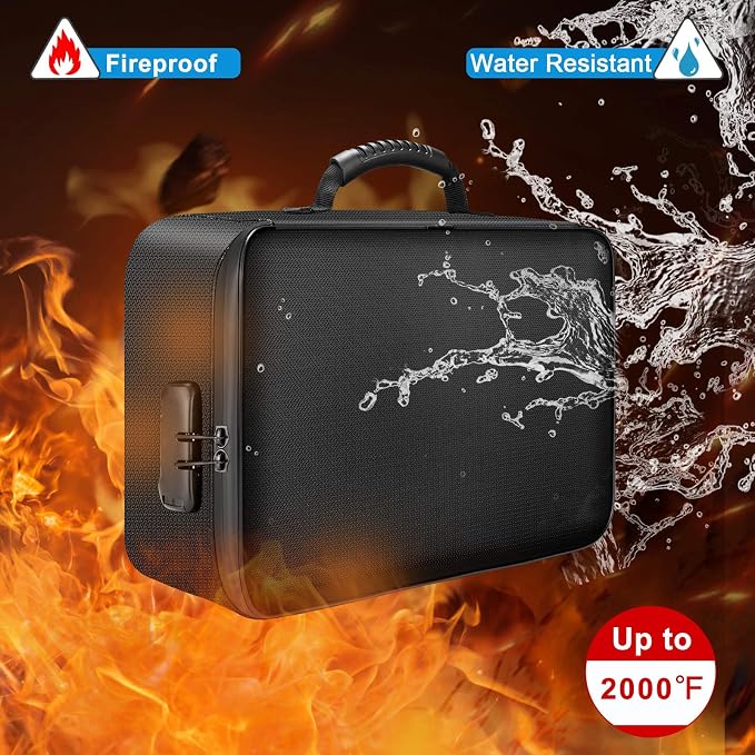 DocSafe Document Bag with Lock, Fireproof 3-Layer File Storage Box, Document - Image 3
