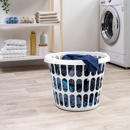 10-Pack Round White Plastic Laundry Basket, Suitable - Image 3