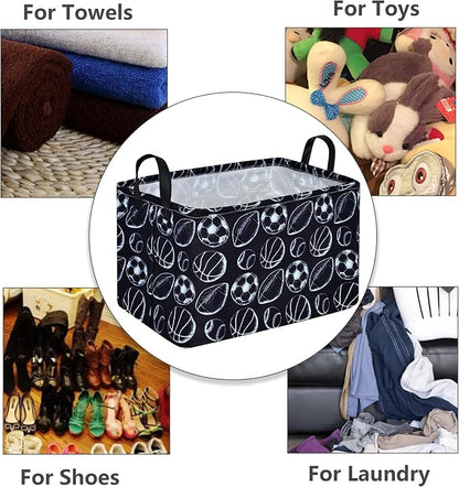 MAIZMZ Kids Hamper Storage Bins Organizer Toy Box Laundry Basket Large Canvas - Image 6