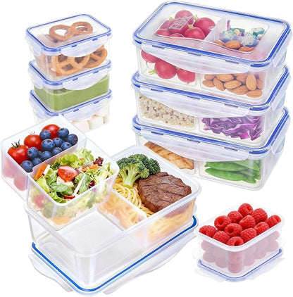KIGI Lunch Container Set with Small Containers, 3 Compartment Food Storage by KIGI