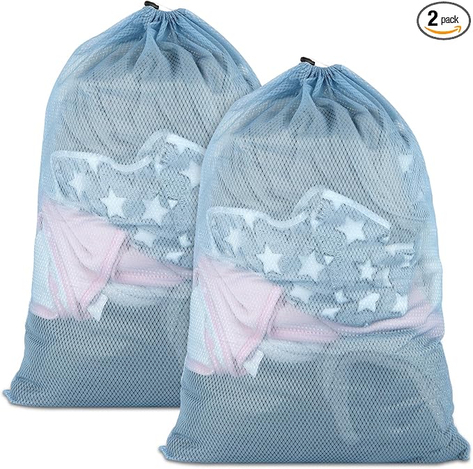 2 Pack Mesh Laundry Bags, 23 x 34 Inches Heavy Duty Mesh Laundry Bag, Large by PEASUG