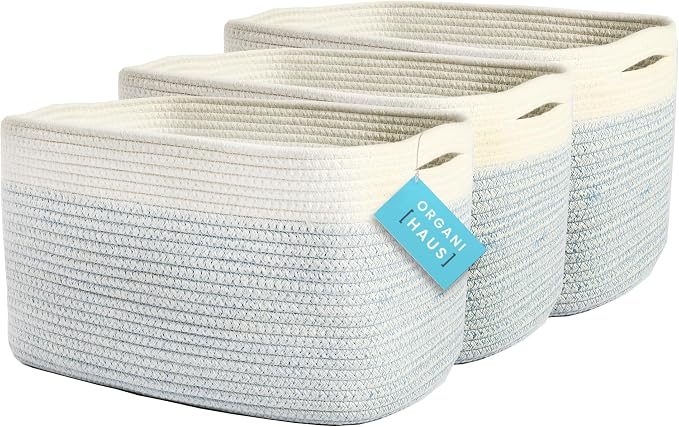 OrganiHaus Set of 3 Woven Storage Baskets by OrganiHaus