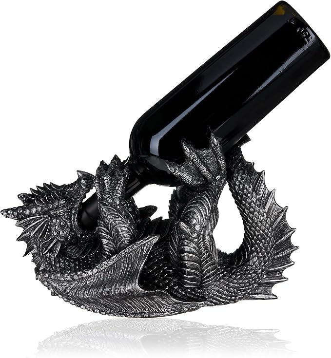True 10143 Polyresin Dragon Wine Bottle Holder Decorative, Single Wine Bottle - Image 5