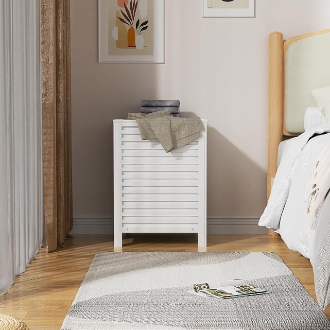 VASMIA Laundry Hamper with Lid, 90L Bamboo Large Laundry Basket with Removable - Image 3