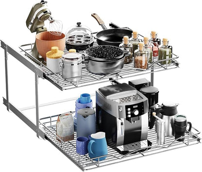 HOLDN’ STORAGE Two Tier Pull Out Cabinet Organizer, Individual Sliding Drawers by HOLDN%E2%80%99STORAGE