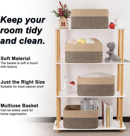 4 Pack Storage Baskets for Organizing, Woven Baskets for Shelves - Image 3