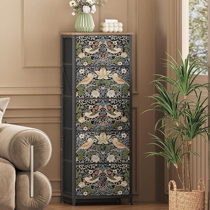 Dresser with 5 Fabric Drawers Strawberry Thief Drawer Dresser - Image 7