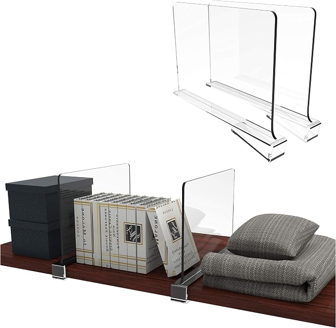 Clear Acrylic Shelf Dividers for Closet Organization - Image 8