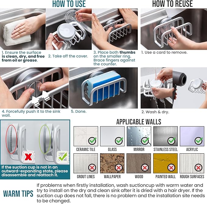 TAILI Sponge Holder for Kitchen Sink - Image 4