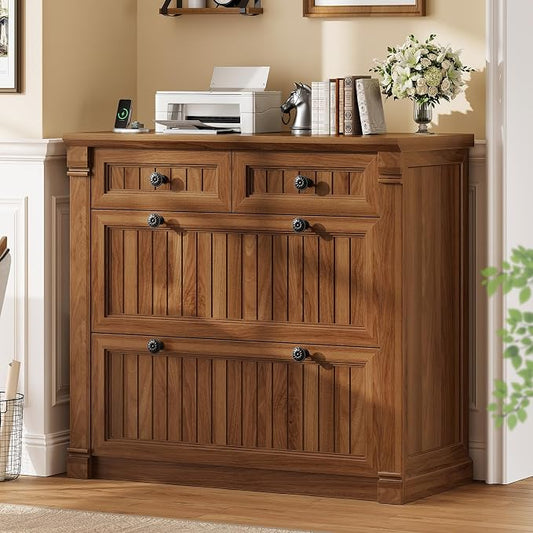 SEDETA 4 Drawers File Cabinet, Wood Office File Cabinet by SEDETA