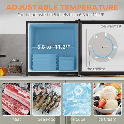 HOMCOM Mini Freezer Countertop, 1.1 Cu.Ft Compact Upright Freezer - Image 3