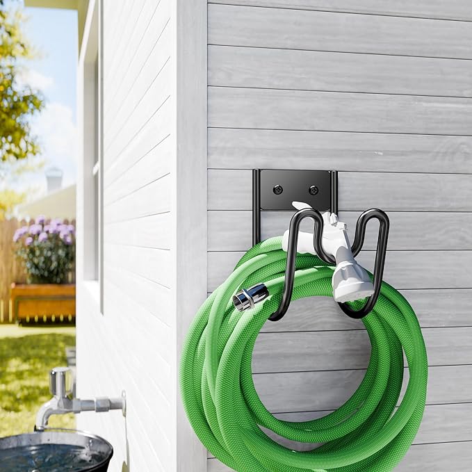 Black Metal Garden Hose Holder - Image 3