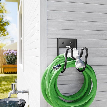 Black Metal Garden Hose Holder - Image 3