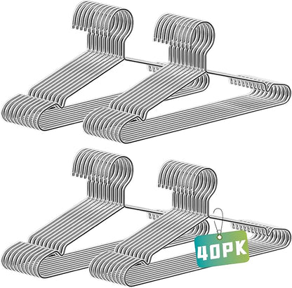 Wire Hangers 40 Pack, Heavy Duty, Space Saving, Stainless Steel, 16.5inches by BGRQRIQ