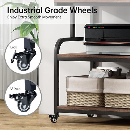 32.3" Wide Extra Large Printer Stand, 3 Tier Printer Table - Image 5