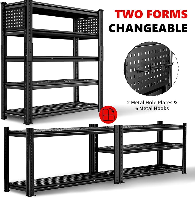 SILVEL 48.2" W Garage Shelving, 5000LBS Heavy Duty Metal Shelving, 2025 Grid - Image 4