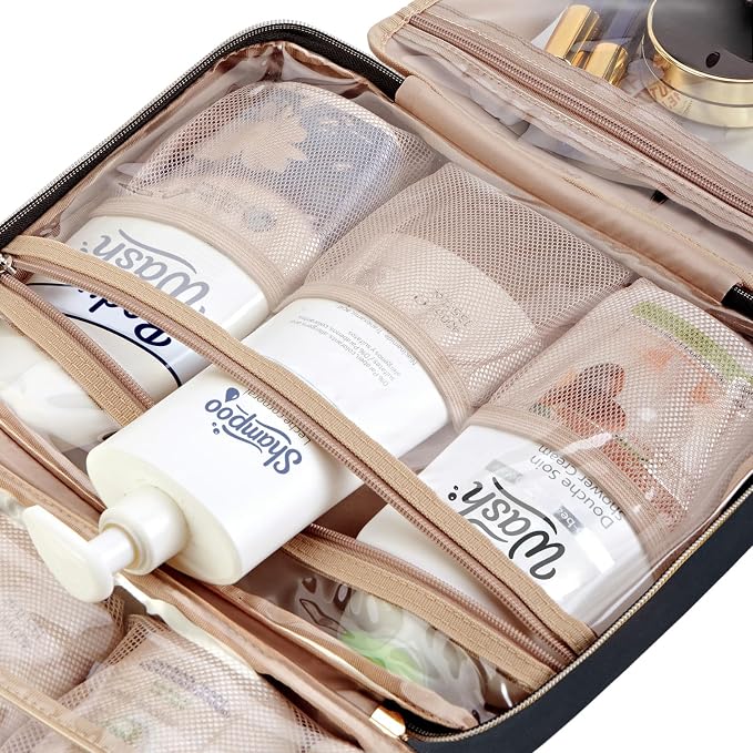 NISHEL Travel Toiletry Bag for women, Portable Hanging Organizer for Full-Sized - Image 6