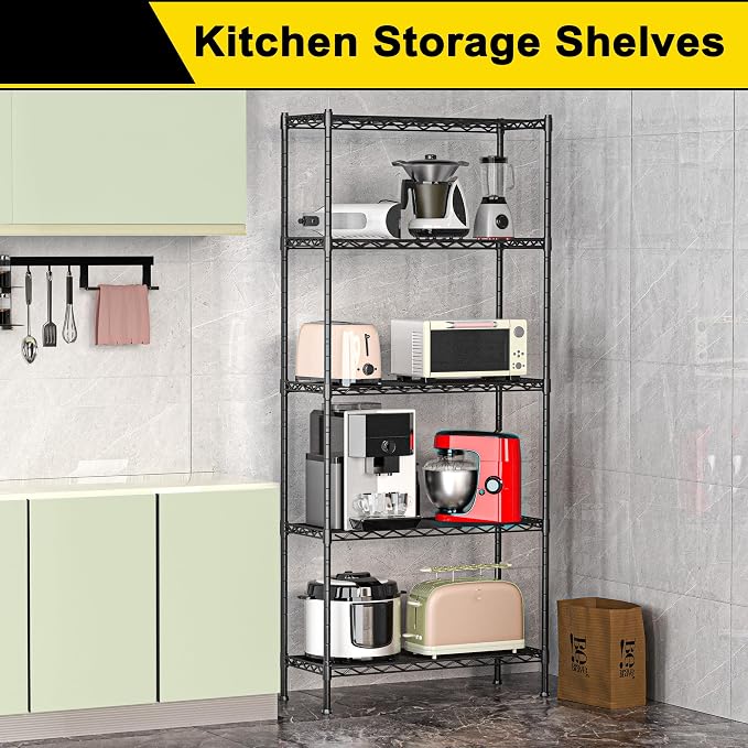 GIOTORENT 5-Wire Garage Shelving Storage Shelves, Metal Shelf Organizer 1400Lbs - Image 3