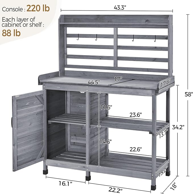 Yaheetech Outdoor Potting Bench - Image 3
