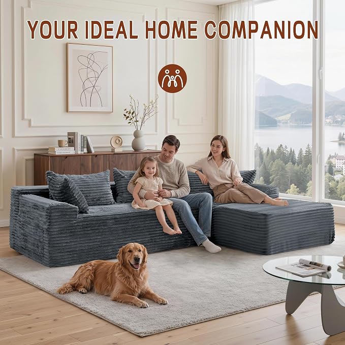 Korser 108" L-Shaped Modular Sectional Sofa - Image 6
