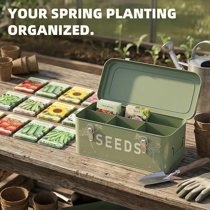 Orionstar Metal Seed Storage Organizer, 4 Compartments Saving Box - Image 6