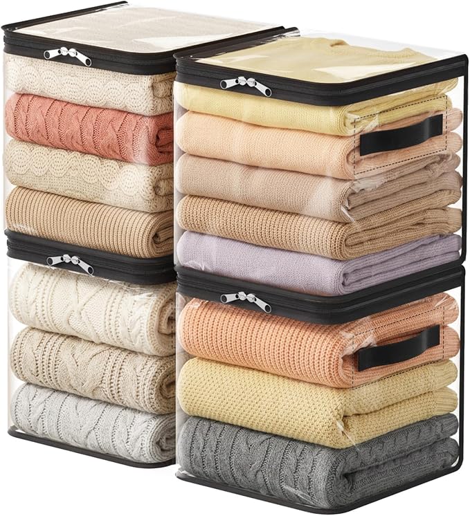 Lifewit 4 Pack Clear Clothes Storage Bags, Sweater Storage by Lifewit