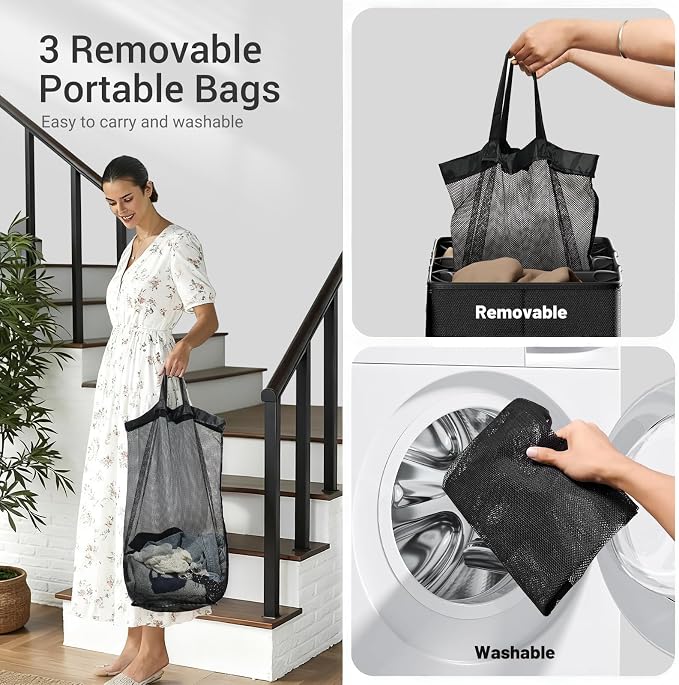 185L Laundry Hamper 3 Section - Image 4