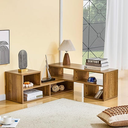 L-Shaped TV Stand for TVs up to 50''+, Modular TV Stand Dark Wood | Modern - Image 4