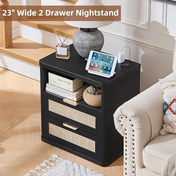 LEYAOYAO Rattan Nightstands Set of 2 - Image 8