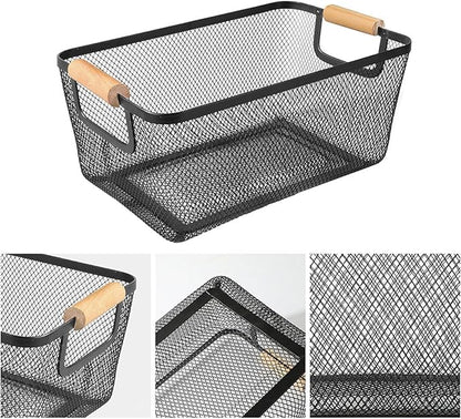 AJIODA Metal Mesh Steel Basket, Medium Wire Storage Organizer Basket - Image 4