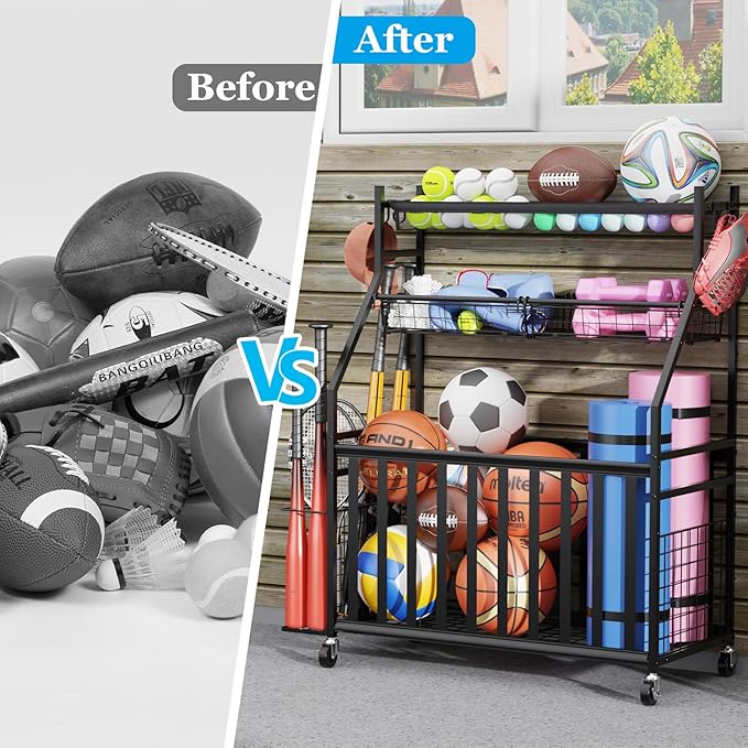 Garage Sports Equipment Organizer, Sports Ball Organizer - Image 6