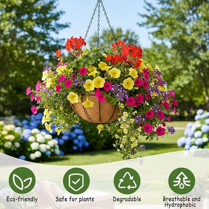 4pcs 16 inch Metal Hanging Baskets Round Wire Plant Stand - Image 2