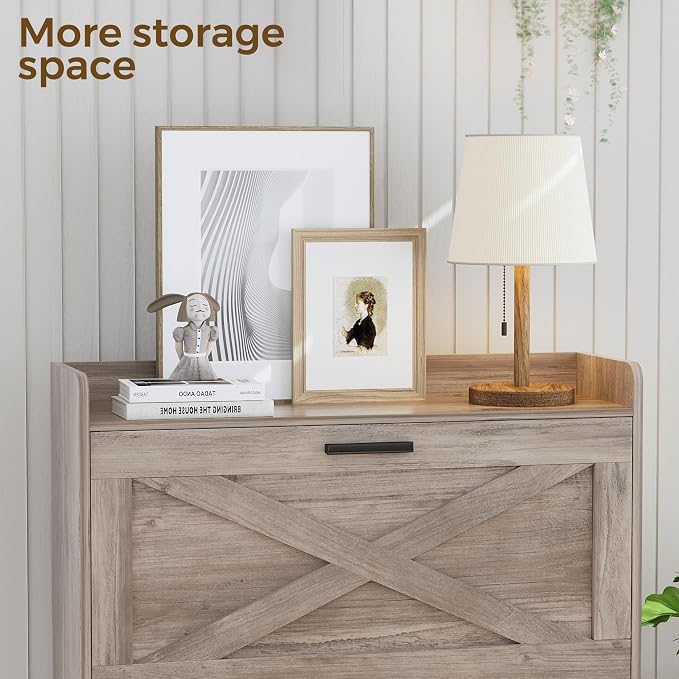 Homleke Farmhouse Shoe Storage Cabinet - Image 7