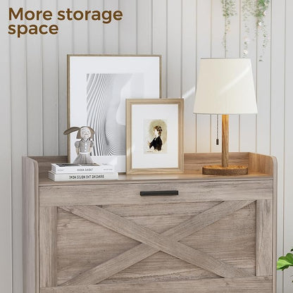 Homleke Farmhouse Shoe Storage Cabinet - Image 7